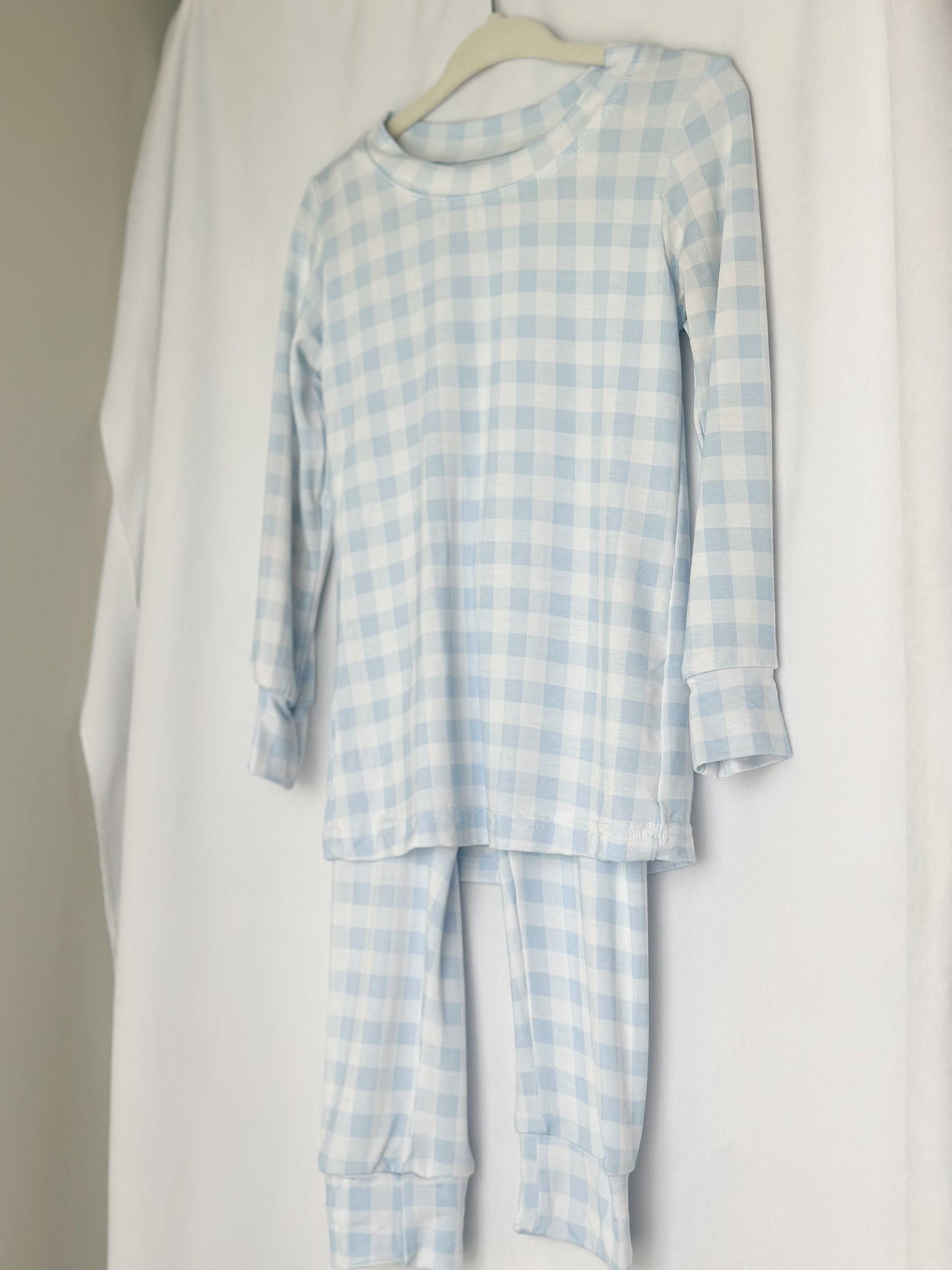 Blue Gingham Bamboo Pajama Set
