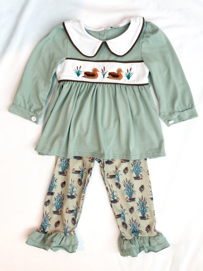 Girls Sage Mallard Pant Set