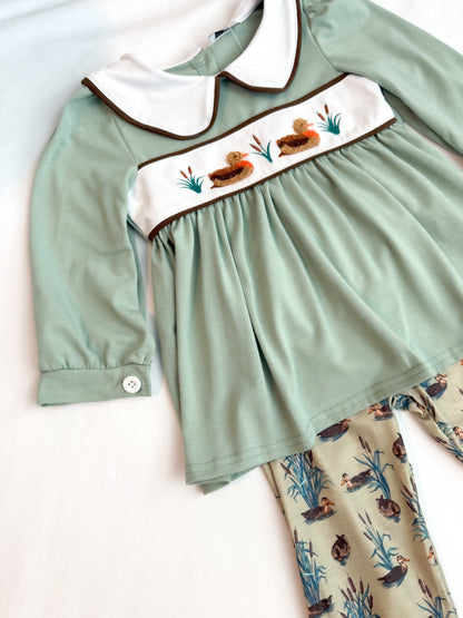 Girls Sage Mallard Pant Set