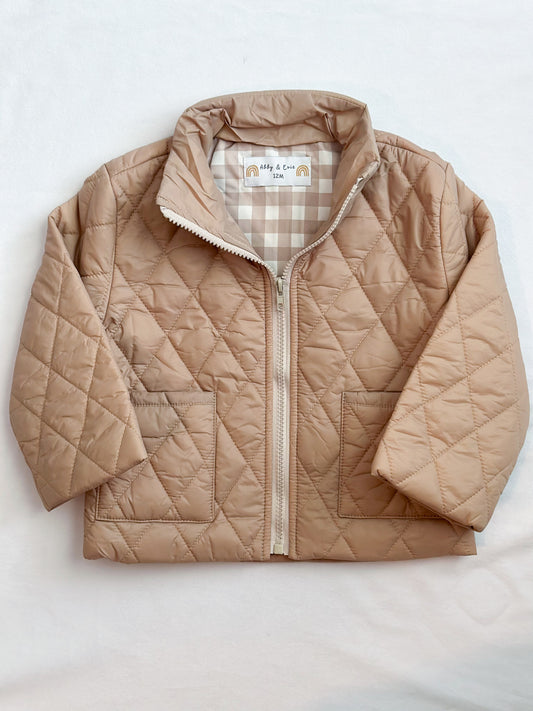 Beige Quilted Coat