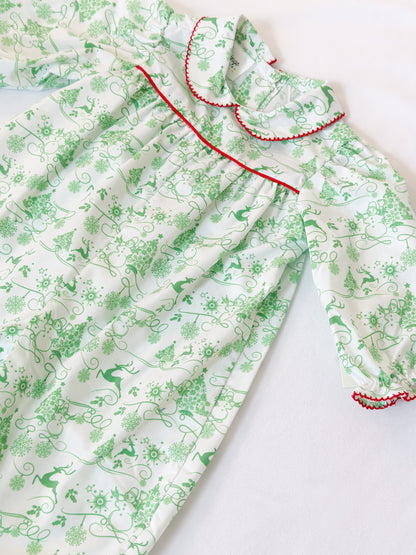 Toile Christmas Romper