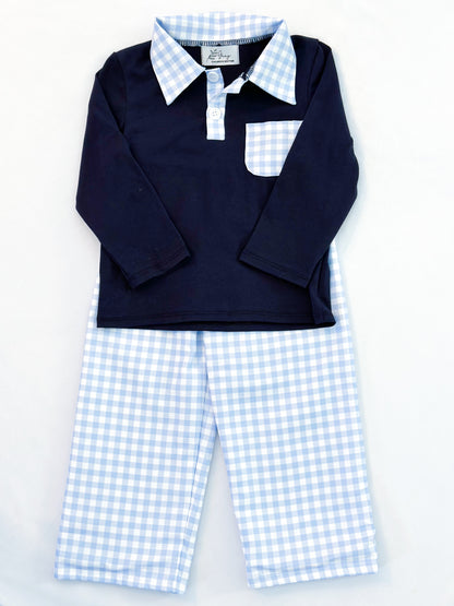 Blue Gingham Winter Set