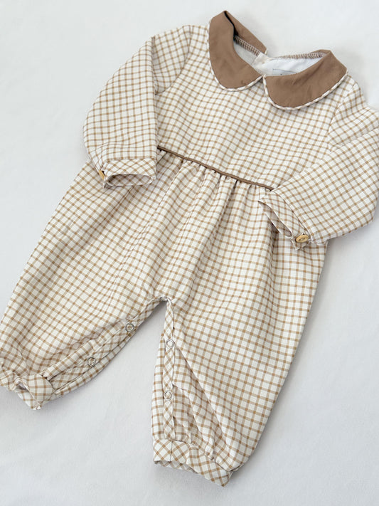 William Plaid Long Romper