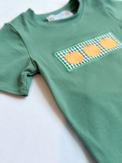 Green Gingham Pumpkin Boy Set