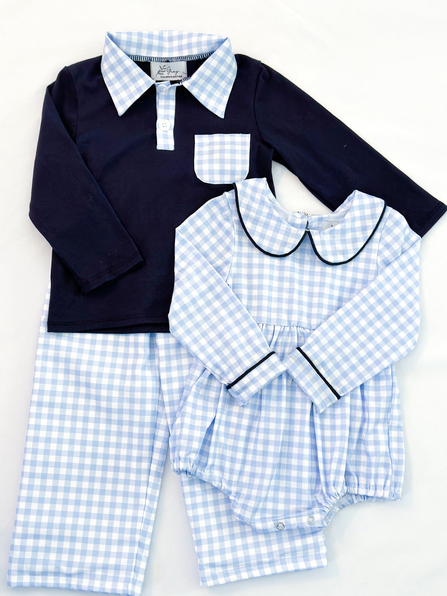 Blue Gingham Winter Set