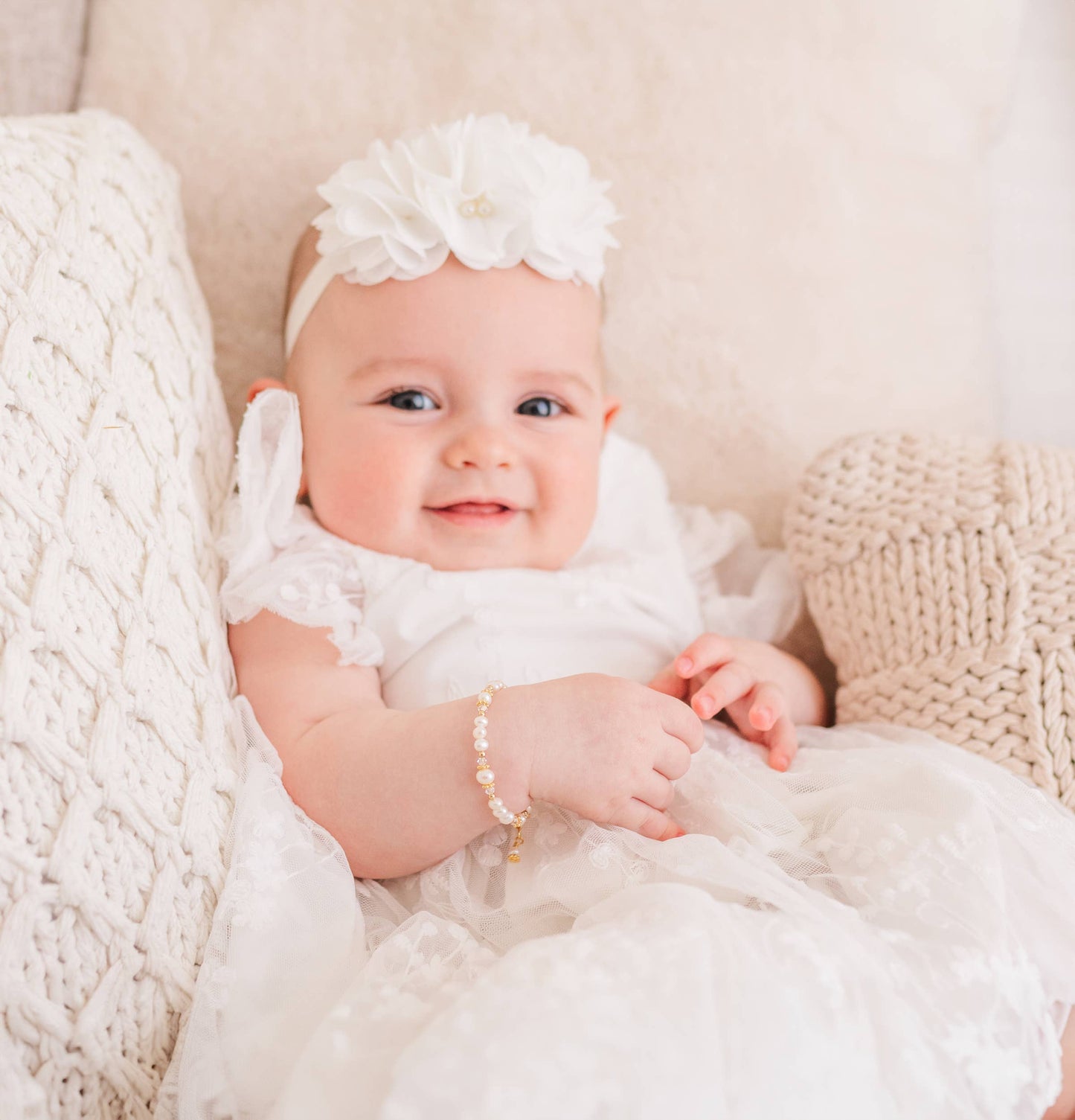 Gold Baptism to Bride Baby Bracelet