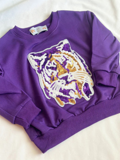 Tiger Sequins Mommy + Me Sweatshirt