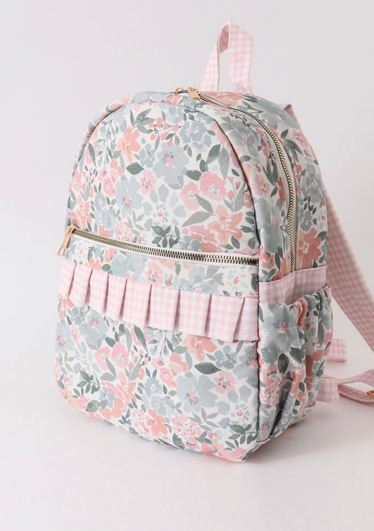 Sage Floral + Gingham Backpack