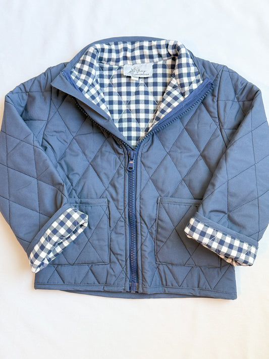 Weston Navy Quilted Coat