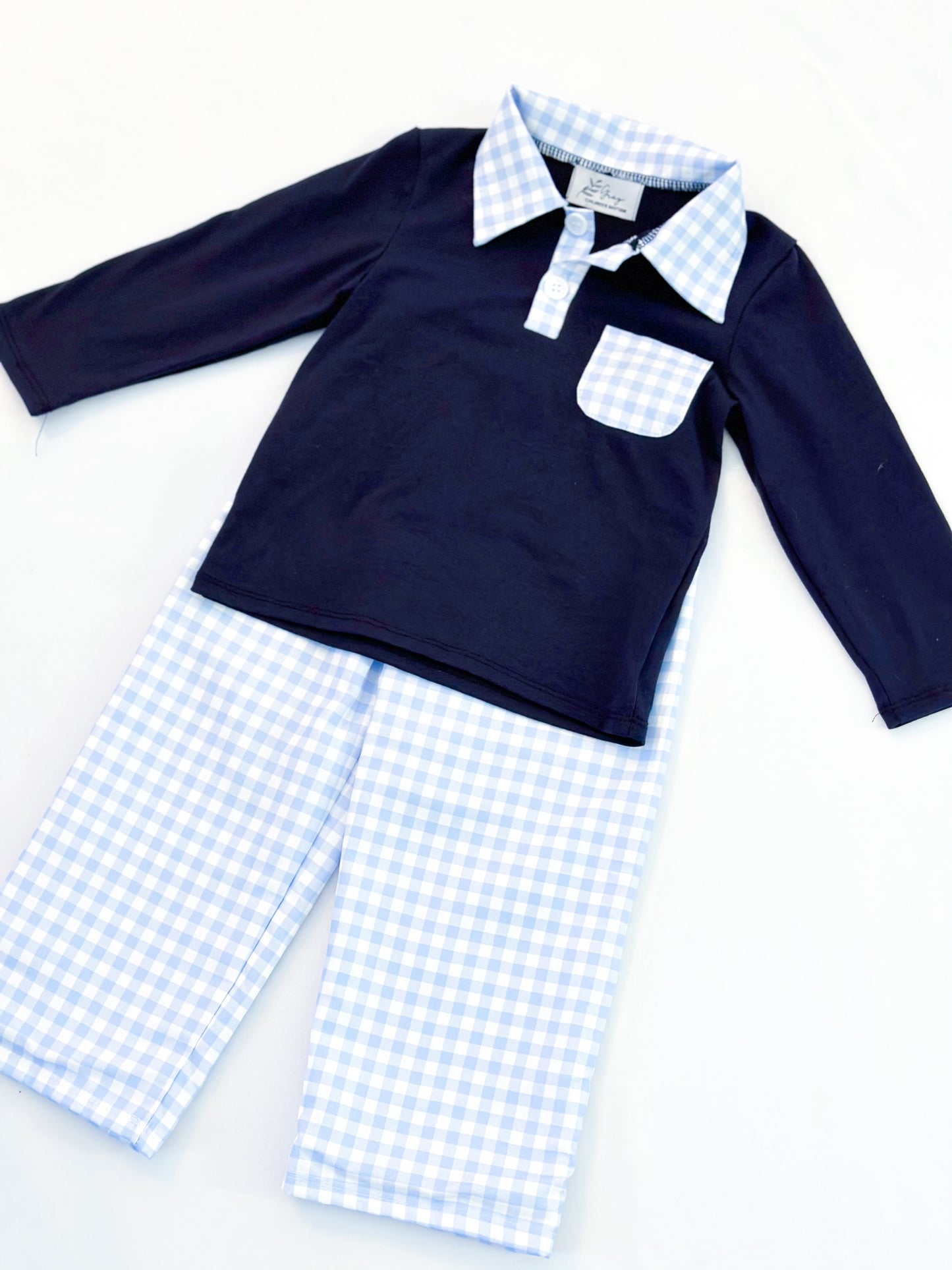 Blue Gingham Winter Set