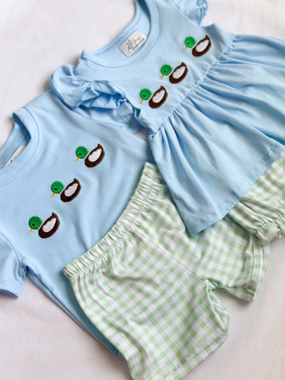 Duck Trio Girls Short Set