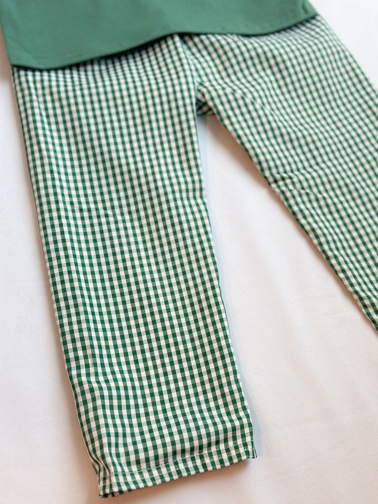 Green Gingham Pumpkin Boy Set