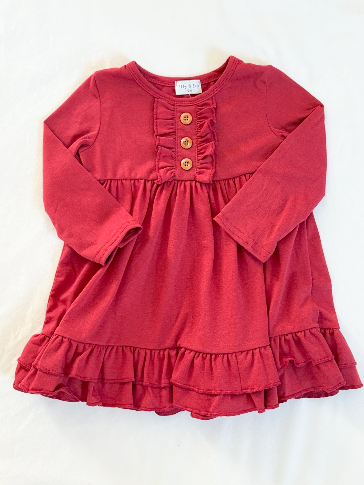 Burgundy Ruffle Dress