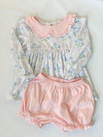 Bows + Hydrangeas Bloomer Short Set