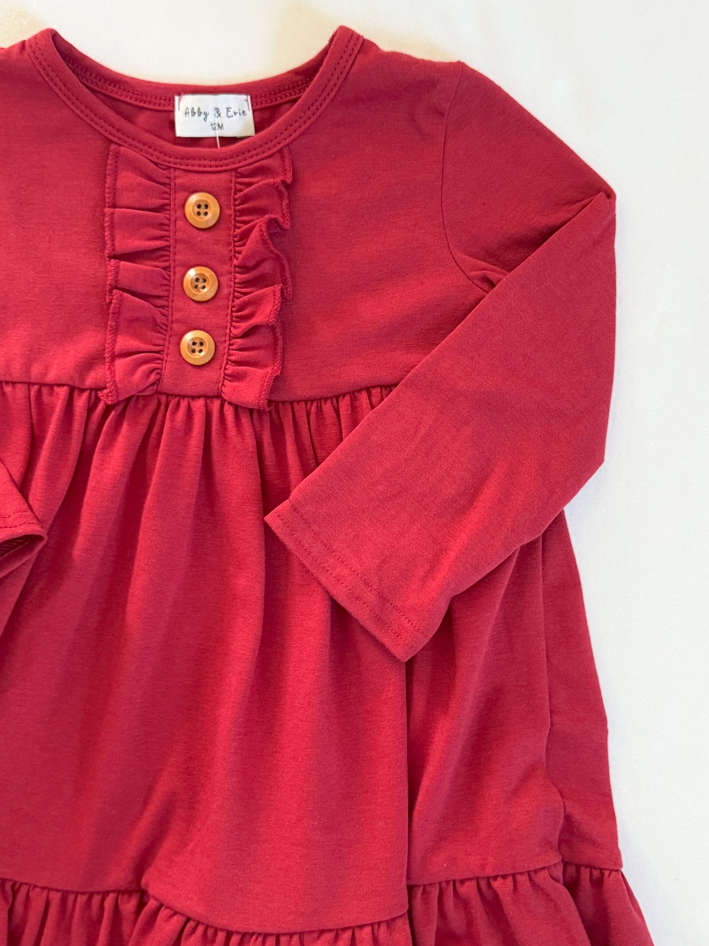 Burgundy Ruffle Dress