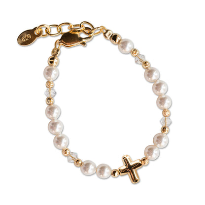 Amelie Gold-Plated Baby Cross Bracelet