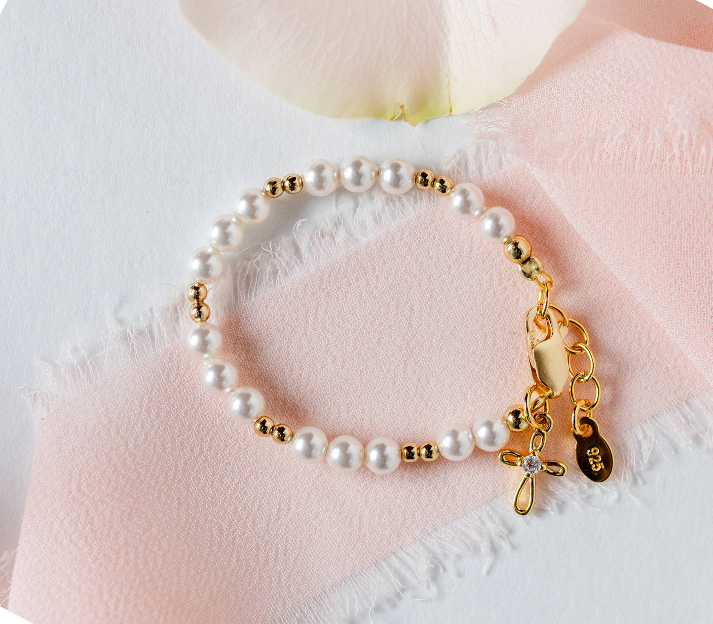 Ann-Marie Gold-Plated Baby Cross Bracelet